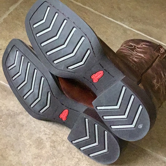 SV7216 Mens Justin Silver Cattleman Cowboy Boot Square Toe Brown - Picture 9 of 16